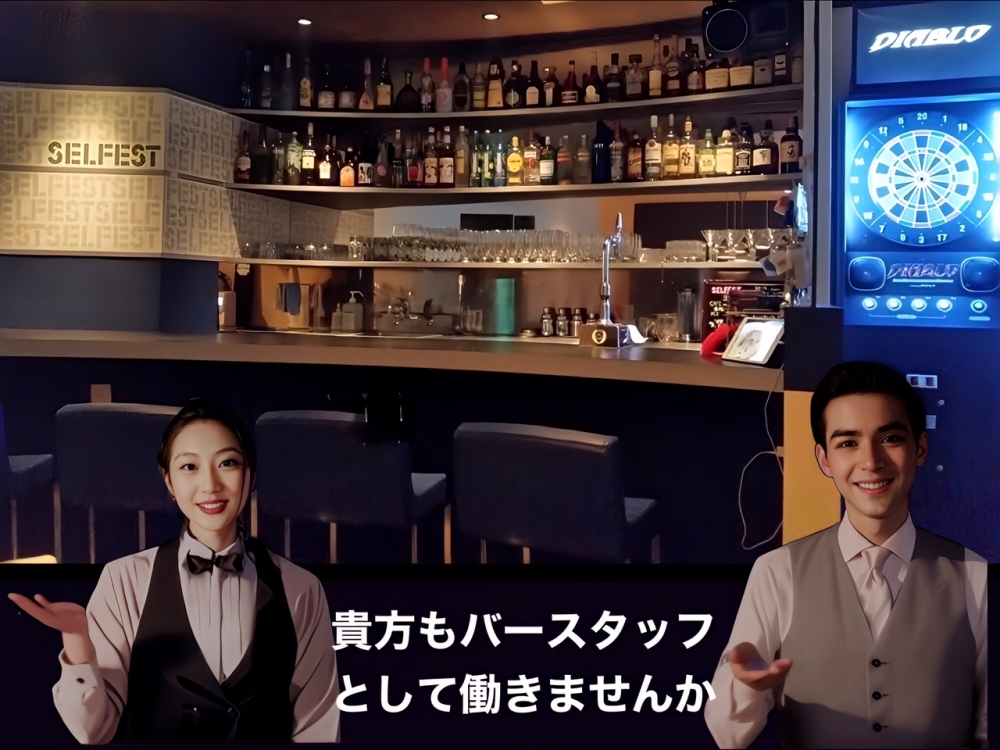 バー セルフェスト<br>
<br>
平塚市(平塚駅周辺)ナイトワーク/スナックの求人/高時給・日払い/短期＆体験入店OK<br>
☆未経験OK！男女ともに活躍中のBARスタッフ♪毎回日払いOK♪週1日～可◎髪色、服装自由